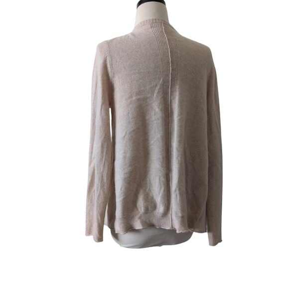 360 Cashmere Sweater Cream Open Front Cardigan Medium Luxury Old Money Jet-Set - Picture 2 of 10